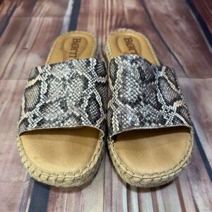 Born Drilles Sandals Snake Print Leather Flats 6